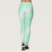 Trendy Modern Mint Green White Stripes Sjabloon Leggings (Achterkant)