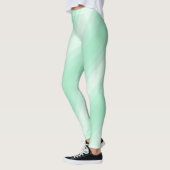 Trendy Modern Mint Green White Stripes Sjabloon Leggings (Links)