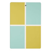 Trendy Modern Monogram Blauw Geel Geometrisch Mini Klembord (Achterkant)