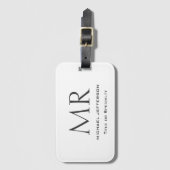 Trendy Modern Monogram Eenvoudig Minimalistisch Bagagelabel (Voorkant (verticaal))