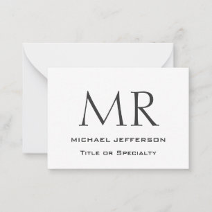 Trendy Modern Monogram Eenvoudig Minimalistisch Notitiekaartje