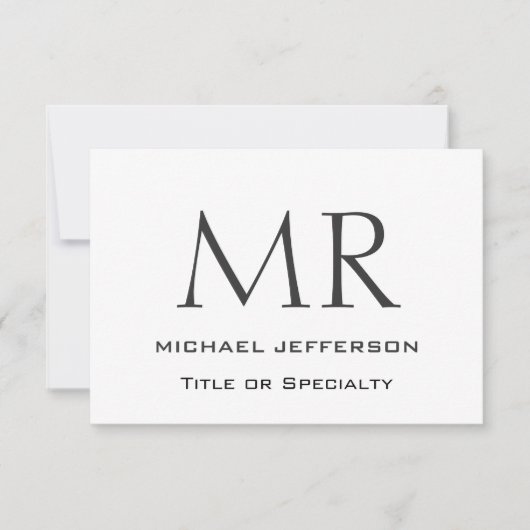 Trendy Modern Monogram Eenvoudig Minimalistisch RSVP Kaartje (Voorkant)