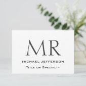 Trendy Modern Monogram Eenvoudig Minimalistisch RSVP Kaartje (Staand voorkant)