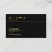 Trendy Modern Monogram Elegant Black Gold Visitekaartje (Achterkant)