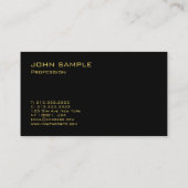 Trendy Modern Monogram Elegant Black Gold Visitekaartje (Achterkant)