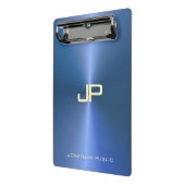 Trendy Modern Monogram Elegant Blue Sjabloon Mini Klembord (Angled2)