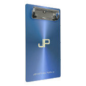 Trendy Modern Monogram Elegant Blue Sjabloon Mini Klembord (Schuin)