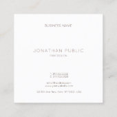 Trendy Modern Monogram Elegant Clean Sjabloon Luxe Vierkante Visitekaartje (Achterkant)