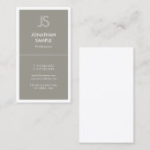 Trendy Modern Monogram Elegant Eenvoudige Sjabloon Visitekaartje (Voorkant / Achterkant)