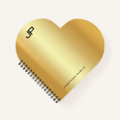 Trendy Modern Monogram Elegant Gold Sjabloon Notitieboek (Voorkant)