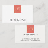 Trendy Modern Monogram Elegant Sjabloon Visitekaartje (Voorkant / Achterkant)