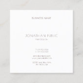 Trendy Modern Monogram Elegante minimale Sjabloon Vierkante Visitekaartje (Achterkant)