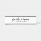 Trendy modern monogram initiaal professional bureau naambordje (Voorkant)