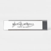 Trendy modern monogram initiaal professional bureau naambordje (Voorkant)