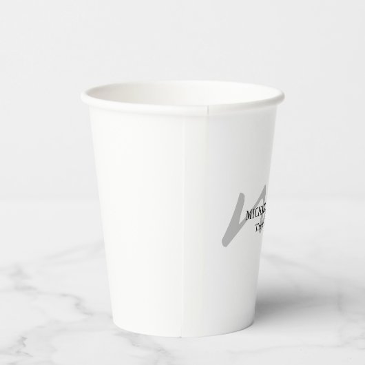 Trendy modern monogram initiaal professional papieren bekers (Rechts)