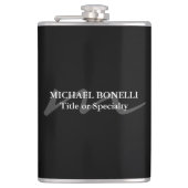 Trendy modern monogram initiaal professioneel zwar heupfles (Voorkant)