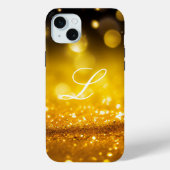 Trendy Modern Monogram Initialen Gele Glitter Case-Mate iPhone Case (Achterkant)
