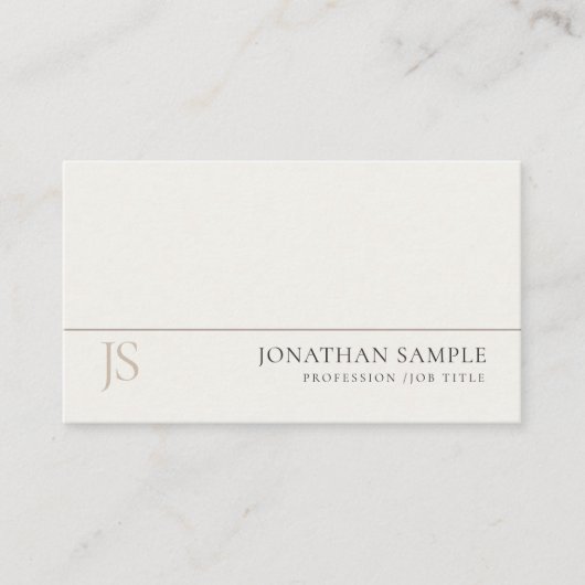 Trendy Modern Monogram Minimalist Luxury Design Visitekaartje (Voorkant)