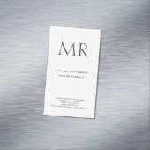 Trendy Modern Monogram Plain Minimalist Magnetisch Visitekaartje (Voorbeeld)