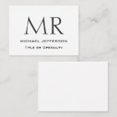 Trendy Modern Monogram Plain Minimalist Notitiekaartje (Voorkant / Achterkant)
