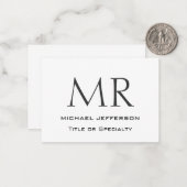 Trendy Modern Monogram Plain Minimalist Notitiekaartje (Voorkant / Achterkant in situ)