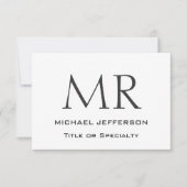 Trendy Modern Monogram Plain Minimalist RSVP Kaartje (Voorkant)