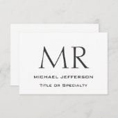 Trendy Modern Monogram Plain Minimalist RSVP Kaartje (Voorkant / Achterkant)
