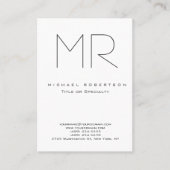 Trendy Modern Monogram Plain Minimalist Visitekaartje (Voorkant)