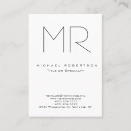 Trendy Modern Monogram Plain Minimalist Visitekaartje