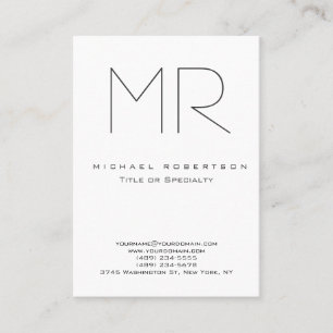 Trendy Modern Monogram Plain Minimalist Visitekaartje