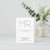 Trendy Modern Monogram Plain Minimalist Visitekaartje (Staand voorkant)