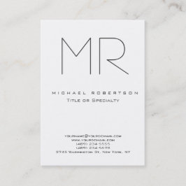 Trendy Modern Monogram Plain Minimalist Visitekaartje