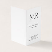 Trendy Modern Monogram Plain Minimalist Visitekaartje (Buitenkant)
