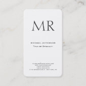 Trendy Modern Monogram Plain Minimalist Visitekaartje (Voorkant)