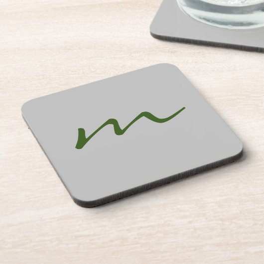 Trendy modern monogram professioneel grijs bier onderzetter (Linkerzijde)