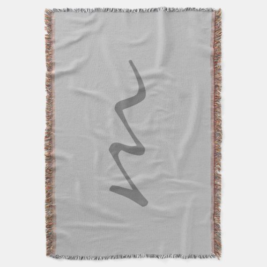 Trendy modern monogram professioneel grijs deken (Voorkant Verticaal)