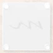 Trendy modern monogram professioneel grijs glazen onderzetter (Achterkant)