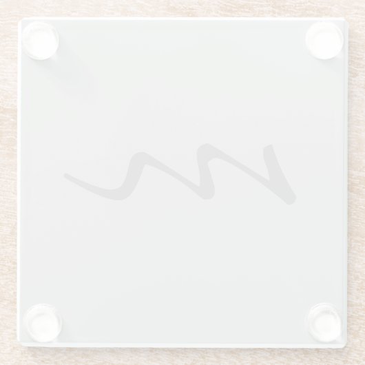 Trendy modern monogram professioneel grijs glazen onderzetter (Achterkant)