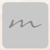 Trendy modern monogram professioneel grijs kartonnen onderzetters (Voorkant)