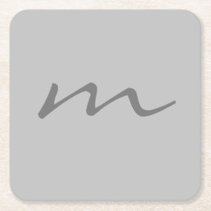 Trendy modern monogram professioneel grijs kartonnen onderzetters