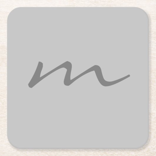 Trendy modern monogram professioneel grijs kartonnen onderzetters (Voorkant)