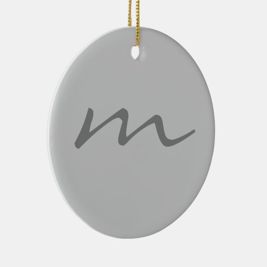 Trendy modern monogram professioneel grijs keramisch ornament (Rechts)