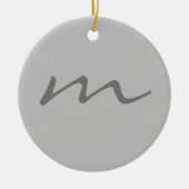 Trendy modern monogram professioneel grijs keramisch ornament (Voorkant)