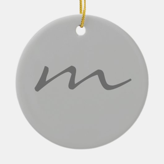 Trendy modern monogram professioneel grijs keramisch ornament (Voorkant)