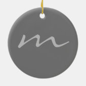 Trendy modern monogram professioneel grijs keramisch ornament (Achterkant)