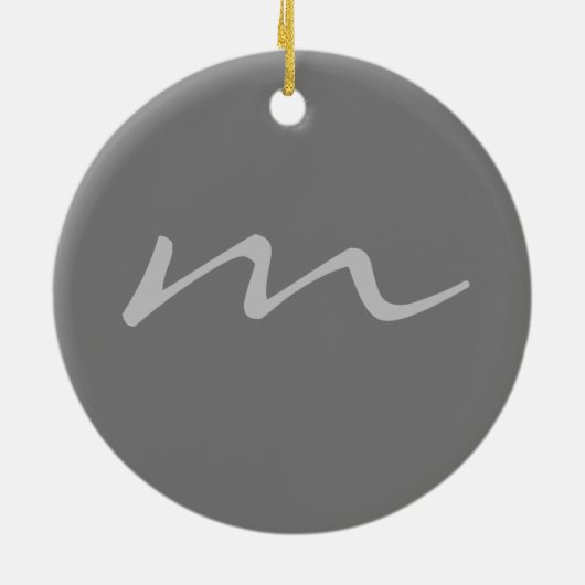Trendy modern monogram professioneel grijs keramisch ornament (Achterkant)