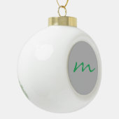 Trendy modern monogram professioneel grijs keramische bal ornament (Links)
