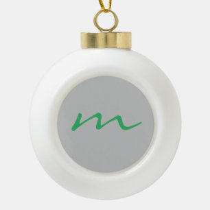 Trendy modern monogram professioneel grijs keramische bal ornament