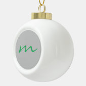 Trendy modern monogram professioneel grijs keramische bal ornament (Rechts)