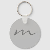 Trendy modern monogram professioneel grijs sleutelhanger (Voorkant)